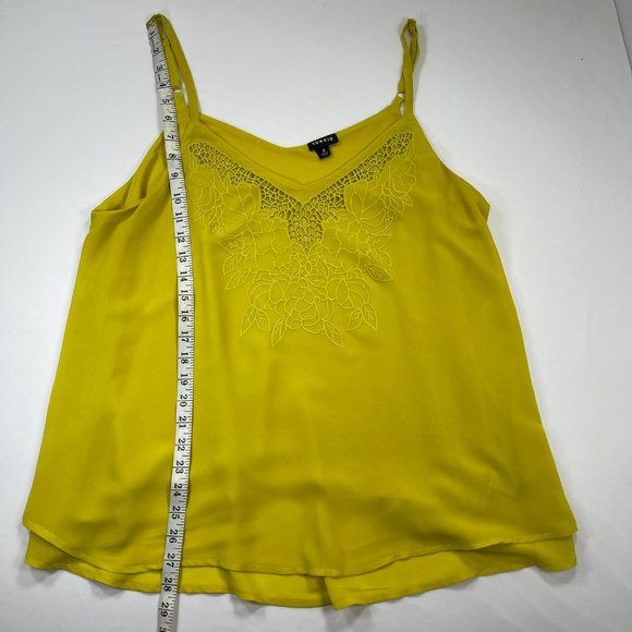 Torrid Strappy Blouse Size 0 (12/L), Beautiful Bright Mustard Color - Picture 4 of 6